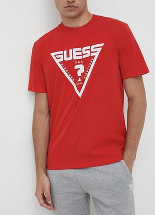 Чоловіча футболка guess унісекс червона гес