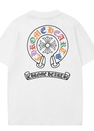 Футболка chrome hearts cross logo біла унісекс хром хартc