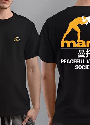 Чоловіча футболка manto peaceful violence society чорна манто ufc mma