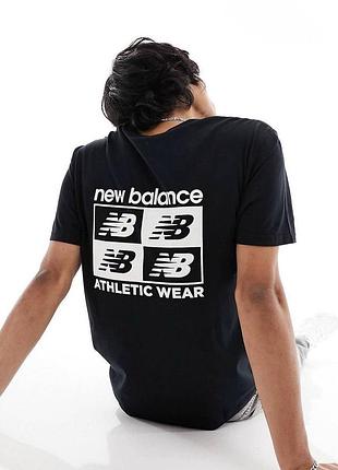 Мужская футболка new balance nb черная нью беленс