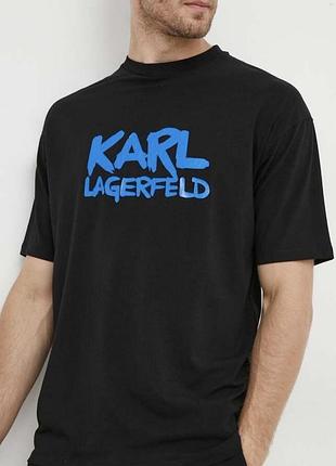 Мужская футболка karl lagerfeld черная карл лагерфельд
