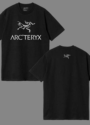 Мужская футболка arcteryx logo унисекс черная arc'teryx арктерикс