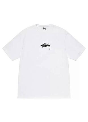 Мужская футболка stussy logo унисекс белая стусси тишка