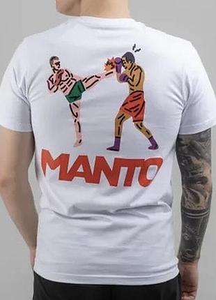 Мужская футболка manto fight gym белая манто boxing mma kickboxing кикбоксинг