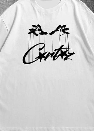 Мужская футболка corteiz logo унисекс кортеиз кортез белая