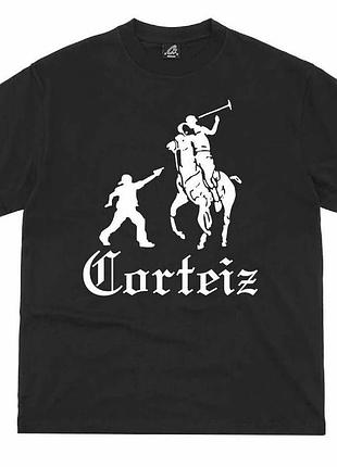 Чоловіча футболка corteiz logo унісекс кортез кортез найк чорна