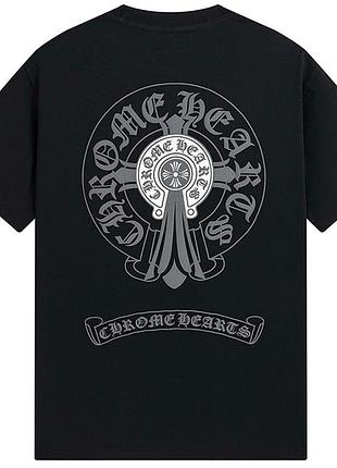 Футболка chrome hearts logo унисекс хром хартс с крестами новинка черная