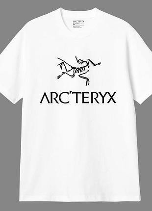 Мужская футболка arcteryx logo унисекс белая arc'teryx артерикс