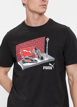 Мужская футболка puma shoes черная унисекс пума