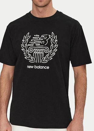 Мужская футболка new balance logo черная унисекс нью беленс