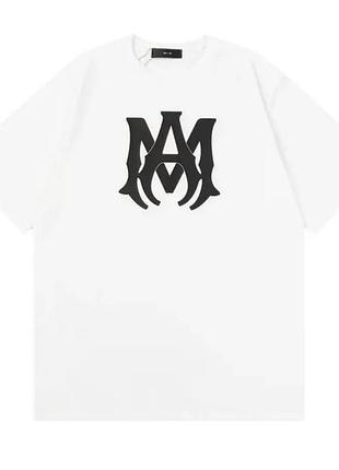 Мужская футболка amiri logo унисекс амири белая