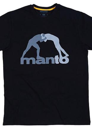 Мужская футболка manto fight co черная унисекс манто boxing ufc mma wrestling
