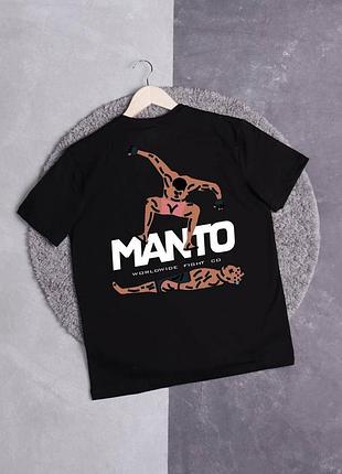 Мужская футболка manto fight co черная унисекс манто boxing ufc mmа
