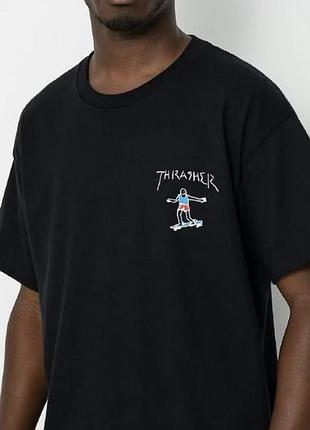 Чоловіча футболка thrasher skateboard чорна унісекс-трешер