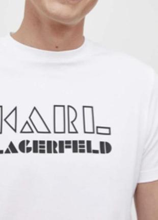 Мужская футболка karl lagerfeld белая карл лагерфельд