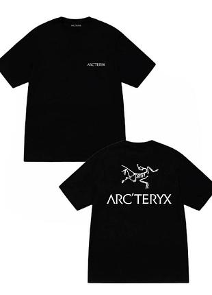 Мужская футболка arcteryx logo черная унісекс arc'teryx