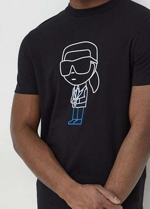 Мужская футболка karl lagerfeld черная карл лагерфельд