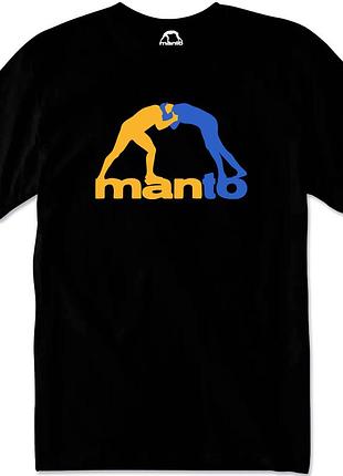 Мужская футболка manto черная унисекс с борцами манто мма ufc bjj