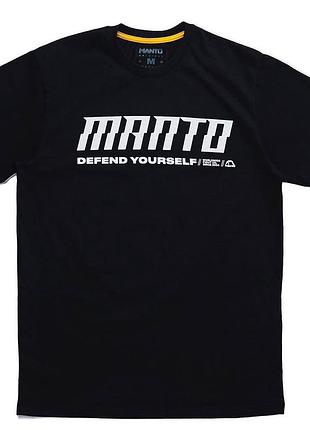 Чоловіча футболка manto defend yourself чорна унісекс-манто boxing ufc mma wrestling