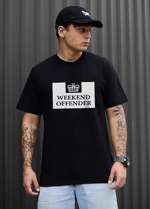 Мужская футболка weekend offender logo черная унисекс викенд офендер