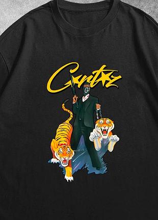 Мужская футболка corteiz logo унисекс кортеиз кортез черный