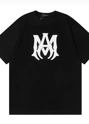 Мужская футболка amiri logo унисекс амири черная