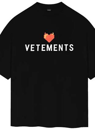 Мужская футболка vetements logo унисекс ветементс ветмо черная