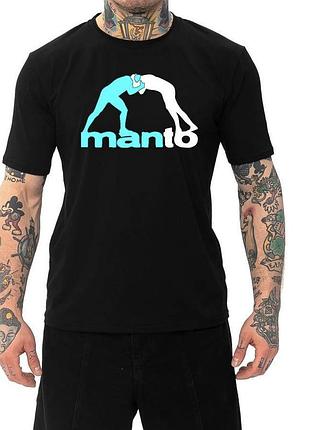 Чоловіча футболка manto чорна унісекс манто з борцями mma ufc
