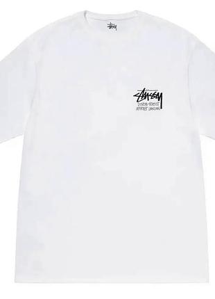 Мужская футболка stussy dover street market london белая стусси унисекс
