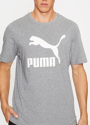 Мужская футболка puma logo серая унисекс пума