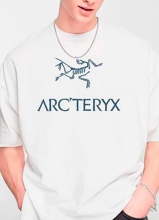 Чоловіча футболка arcteryx logo унісекс біла arc'teryx артерікс