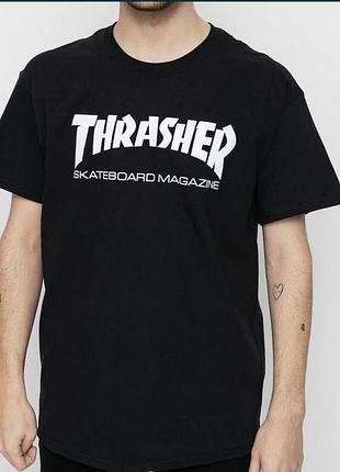 Чоловіча футболка thrasher skateboard чорна унісекс-трешер
