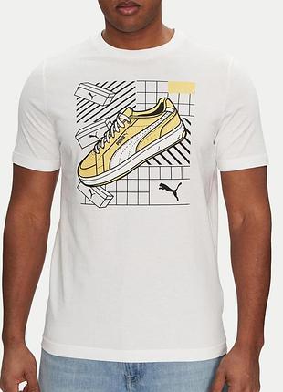 Мужская футболка puma shoes белая унисекс пума