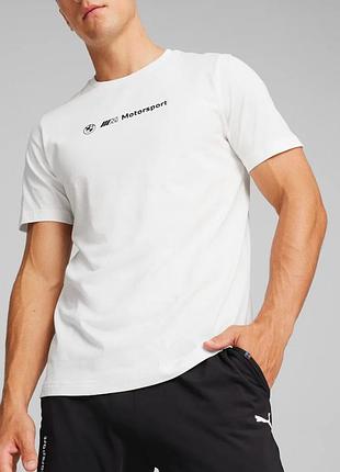 Мужская футболка puma motorsport bmw белая унисекс бмв пума