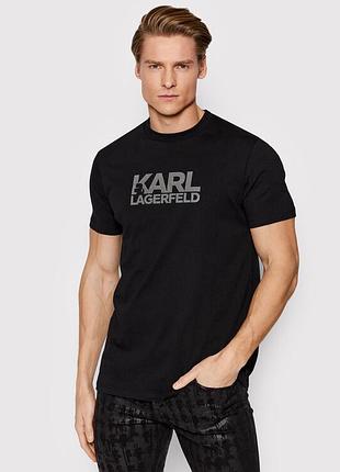 Мужская футболка karl lagerfeld черная карл лагерфельд