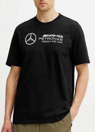 Мужская футболка amg mercedes черная унисекс мерседес