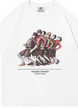 Мужская футболка weekend offender casual logo белая унисекс викенд офендер