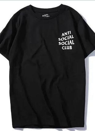 Мужская футболка anti social social club assc черная унисекс