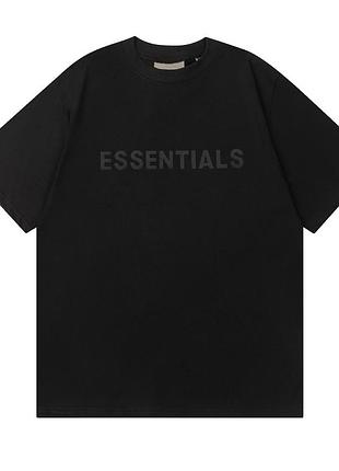 Мужская футболка essentials fear of god черная унисекс