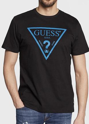 Чоловіча футболка guess чорна унісекс гесс