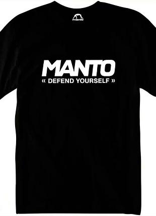 Чоловіча футболка manto defend yourself чорна манто для занять спортом