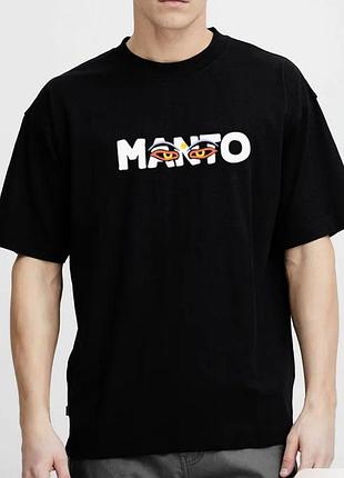 Мужская футболка manto fight logo черная унисекс манто мма ufc boxing bjj