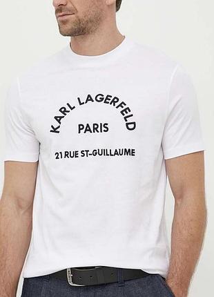 Мужская футболка karl lagerfeld paris белая карл лагерфельд