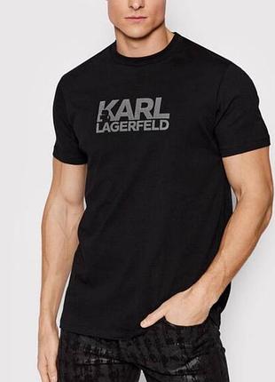 Мужская футболка karl lagerfeld черная карл лагерфельд