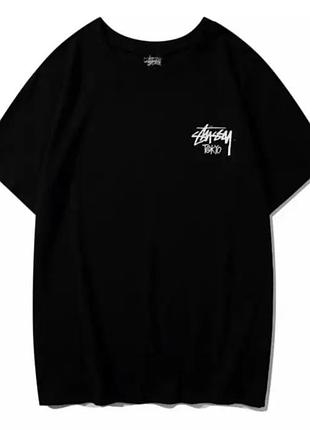 Мужская футболка stussy tokyo черная унисекс стусси токио