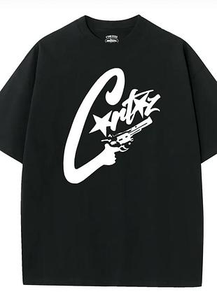 Мужская футболка corteiz logo унисекс кортеиз кортез черная