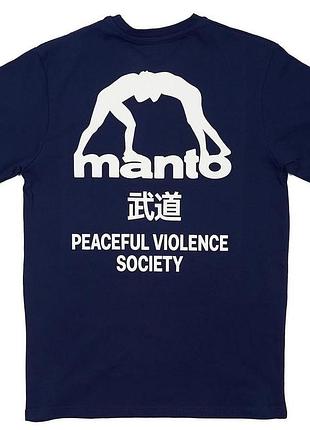 Чоловіча футболка manto peaceful violence темно-синя унісекс манто boxing ufc mma wrestling