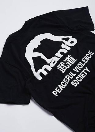 Мужская футболка manto peaceful violence черная унисекс манто boxing ufc mma wrestling