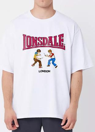 Чоловіча футболка lonsdale london біла унісекс-кондейл
