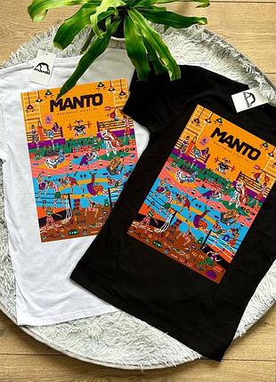 Чоловіча футболка manto gym 2.0 logo біла чорна унісекс boxing mma fight bjj